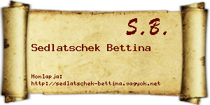 Sedlatschek Bettina névjegykártya